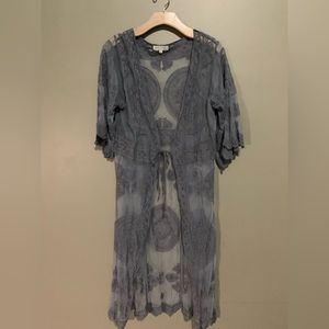 Gray lace kimono/cover up. Brand new